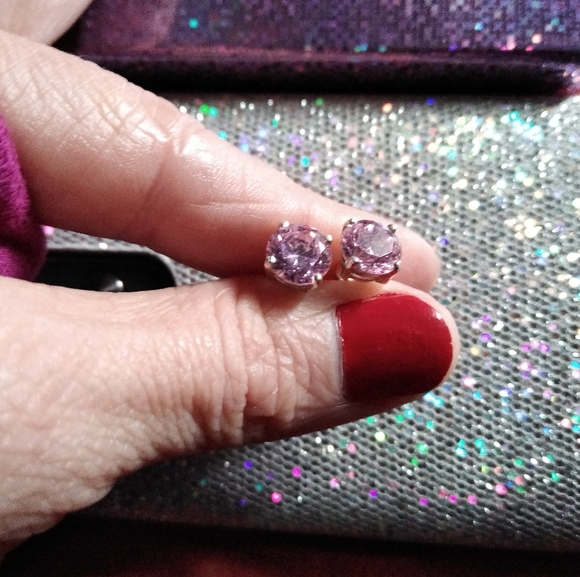 Pink Crystal Earrings - Picture 2 of 8